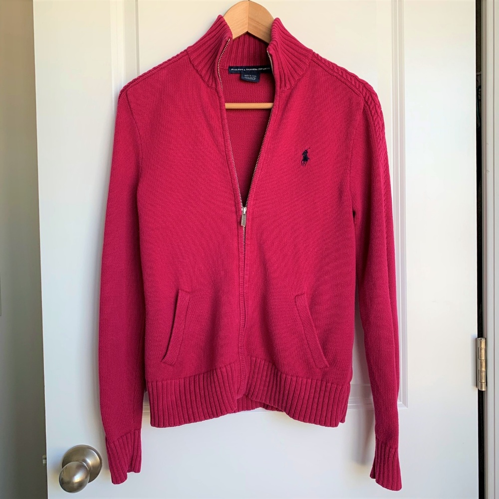 Ralph Lauren Sport Zip Cable Knit Zip Sweater